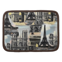 Vintage French Paris Travel Collage Eiffel Tower Organizer