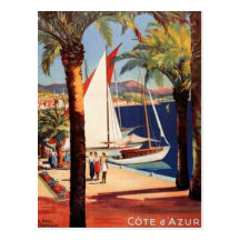 Vintage French Riviera, France - Post Card