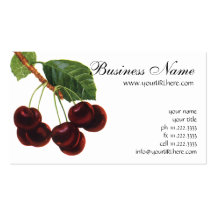 Vintage Fruit; Cherries on a Branch Business Card