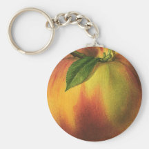 Vintage Fruit; Peach Keychains