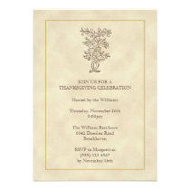 Vintage fruit tree Thanksgiving fall invitation invitations
