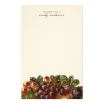 Vintage Fruits Personalised Stationery