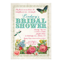 Vintage Garden Bridal Shower Invitation