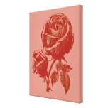 Vintage Garden Red Rose Canvas Prints