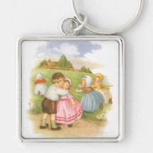Vintage Georgie Porgie Mother Goose Nursery Rhyme Keychain