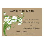 Vintage Gerber Daisy flowers Wedding Save the Date Personalized Invites