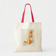 Vintage Gil Elvgren Beach Summer Pinup Girl Bags