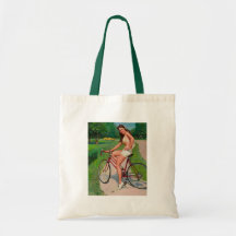 Vintage Gil Elvgren Bicycle Cyclist Pin up Girl Canvas Bag