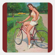 Vintage Gil Elvgren Bicycle Cyclist Pin up Girl Sticker