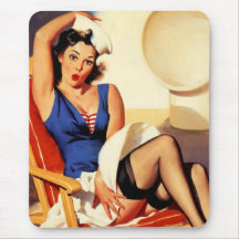 Vintage Gil Elvgren Cruise Ship Pinup Girl Mouse Pads