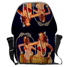 Vintage Gil Elvgren Hula Hawaiian Pin UP Girl Courier Bags