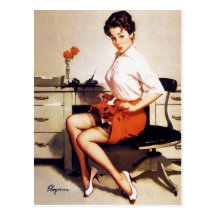 Vintage Gil Elvgren Office Corporate Pinup Girl Post Cards