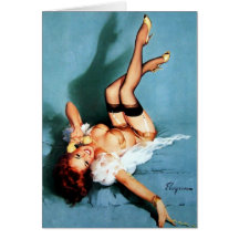 Vintage Gil Elvgren Pin UP Girl on The Phone Greeting Cards