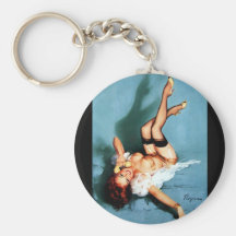 Vintage Gil Elvgren Pin UP Girl on The Phone Keychains