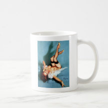 Vintage Gil Elvgren Pin UP Girl on The Phone Mug