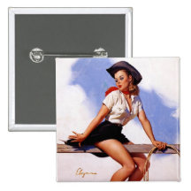 Vintage Gil Elvgren Ranch Western Pin up girl