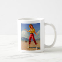 Vintage Gil Elvgren Ranch Western Pin up girl Mug