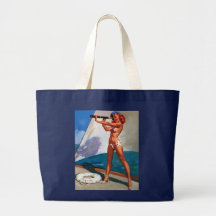 Vintage Gil Elvgren Sail Boat Sailing Pin UP Girl Canvas Bags