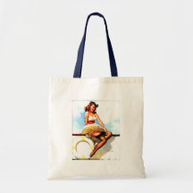 Vintage Gil Elvgren Sailor Nautical Pin up Girl Tote Bag
