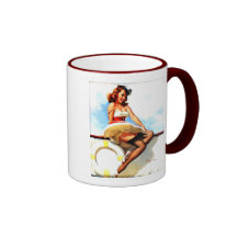 Vintage Gil Elvgren Sailor Nautical Pin up Girl Coffee Mug