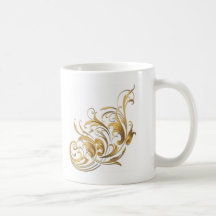 Vintage Gold Coffee Mugs