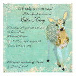 Vintage Gold Dearest Deer Baby Invitation