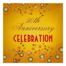 Vintage Golden Anniversary Invitations