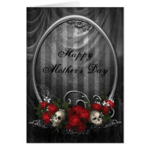 Vintage Gothic Skulls & Roses Mother's Day Cards