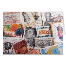 Vintage Greek Stamps Card