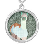 Vintage Green Alpaca Art Necklace