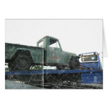 Vintage Green Jeep Greeting Card