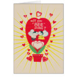 Vintage Greeting Card Valentine will you Bee mine