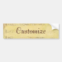 Vintage Grunge Antique Musical Notes Bumper Stickers