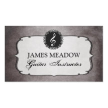 Vintage Grunge Music Musician Guitar Teacher Business Card
