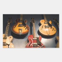 Vintage Guitars Rectangular Sticker