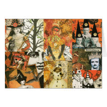 Vintage Halloween Collage Card