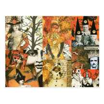 Vintage Halloween Collage Postcard