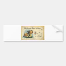 Vintage Halloween Greeting Cards Classic Posters Bumper Stickers
