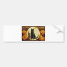 Vintage Halloween Greeting Cards Classic Posters Bumper Sticker