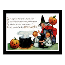 Vintage Halloween Witch Postcard