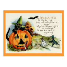 Vintage Halloween Witch Postcard