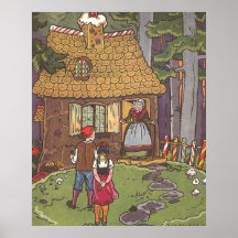 Vintage Hansel and Gretel Fairy Tale by Hauman Print