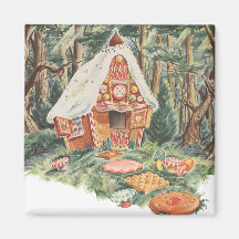 Vintage Hansel and Gretel; Witch's House of Candy Magnets