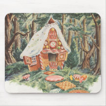 Vintage Hansel and Gretel; Witch's House of Candy Mousepads