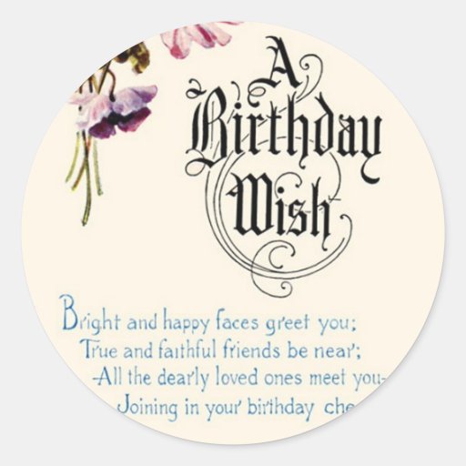 Vintage Happy Birthday Greetings Sticker