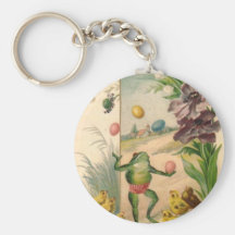 VINTAGE HAPPY EASTER FROG KEYCHAINS