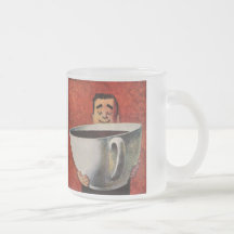 Vintage Happy Man Drinking Giant Cup of Coffee Coffee Mug