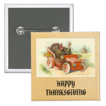 Vintage Happy Thanksgiving Button