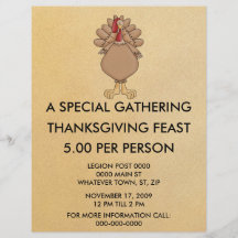 Vintage Happy Thanksgiving Dinner Flyer
