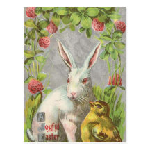 Vintage Holiday Bunny Easter Postcard